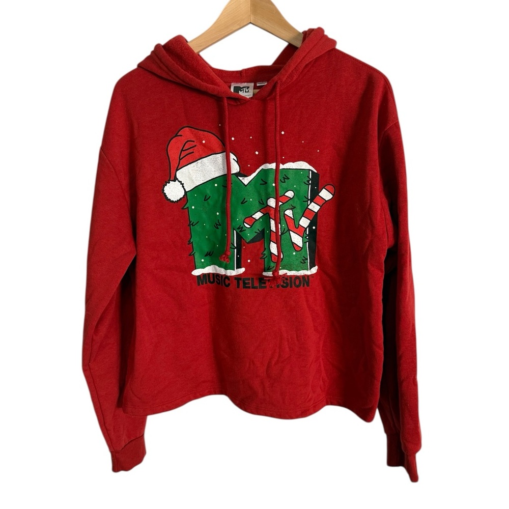 Women’s Red MTV Christmas Hoodie Size Large